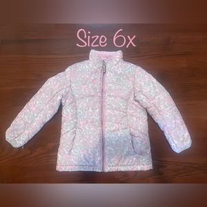 ZeroXposur Pink Leopard Print Puffer Jacket for Girls- 6x